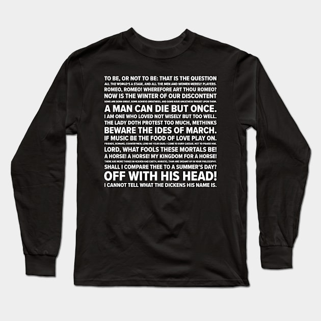 Shakespeare Quotes Long Sleeve T-Shirt by barberdesigniow